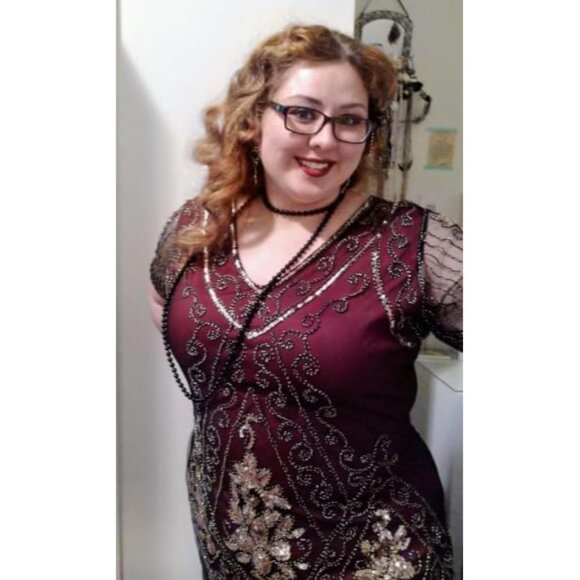 Plus Size 1920s Vintage Flapper Dress Sequin Beaded Tassels Prom Night Out - Picture 3 of 3